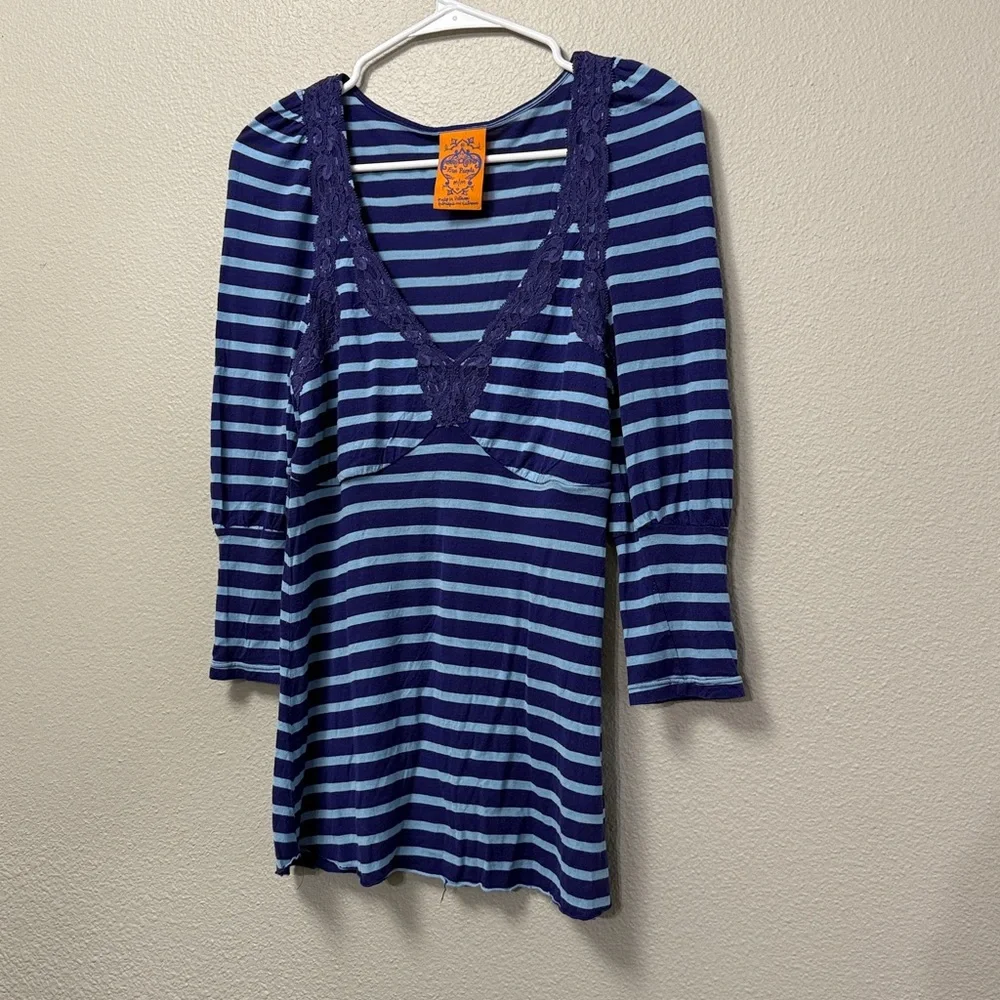 Vintage Free People V-Neck Striped Top